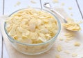 Almond flakes in a glass vase Royalty Free Stock Photo