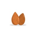 Almond. Flat icon. Almond nut icon. Vector Royalty Free Stock Photo
