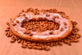 Almond Flavored Kringle on a bed of nuts