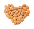 Almond heart shape. Royalty Free Stock Photo