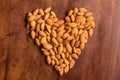 Almond heart shaped Royalty Free Stock Photo