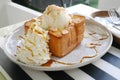 Almond honey toast Royalty Free Stock Photo