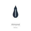 Almond icon vector. Trendy flat almond icon from nature collection isolated on white background. Vector illustration can be used