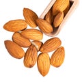 Almond isolated. Almonds on white background with clipping path Royalty Free Stock Photo
