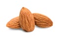 Almond isolated on white background with clipping path