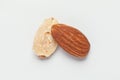 almond kernel isolated on white background