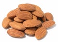 Almond kernel on a white isolated background, close up