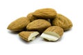 Almond kernels isolated on white background Royalty Free Stock Photo