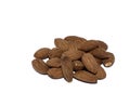 Almond kernels on white background Royalty Free Stock Photo