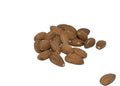 Almond kernels on white background Royalty Free Stock Photo
