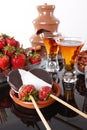 Almond liquor and fondue fountain