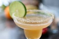 Almond Margarita cocktail with lime. Royalty Free Stock Photo