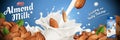 Almond milk ads Royalty Free Stock Photo