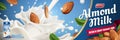 Almond milk ads Royalty Free Stock Photo