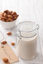 Almond milk organic healthy nut vegan vegetarian drink Royalty Free Stock Photo