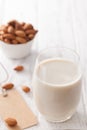 Almond milk organic healthy nut vegan vegetarian drink Royalty Free Stock Photo