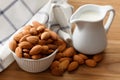 Almond milk organic healthy nut vegan vegetarian drink Royalty Free Stock Photo
