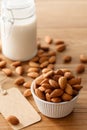 Almond milk organic healthy nut vegan vegetarian drink Royalty Free Stock Photo