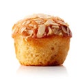 Almond muffin isolated on white Royalty Free Stock Photo