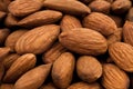 Almond nuts in abundance - closeup studio shot Royalty Free Stock Photo