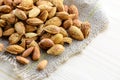 Almond nuts baked with butter and salt