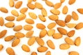 Almond nuts isolated on a white background. Royalty Free Stock Photo