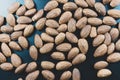 Almond nuts. almond kernels for background or texture Royalty Free Stock Photo