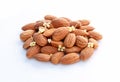 Almond nuts on white background Royalty Free Stock Photo