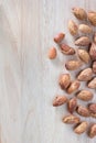 Almond nuts on wooden table