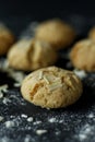 Almond and oats cookies with a beautiful bokeh background perfectly baked