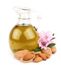 Almond oil and almond nuts Royalty Free Stock Photo