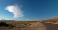 Almond Orchard under lenticular clouds in Central California near Bakersfield California Royalty Free Stock Photo