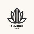 Almond organic line icon or linear style pictogram