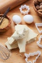 Almond paste with baking ingredients Royalty Free Stock Photo