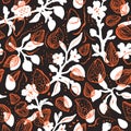 Almond seamless pattern. Vector floral background Royalty Free Stock Photo