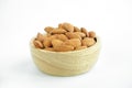 Almond seeds Legumes that are beneficial to the body on a white background