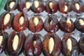 Almond stuffed dates Royalty Free Stock Photo