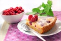 Almond tart with raspberries Royalty Free Stock Photo