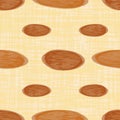 Almond vector seamless pattern background. Hand drawn nuts on textured yellow backdrop. Assortment of different shape