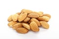 Almond on white background. Isolated objects. Nuts, natural product. Vegetable protein