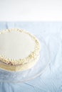 Almond and white chocolate cake, layered with ricotta Royalty Free Stock Photo