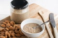 Almonds and Almond Nut Butter Royalty Free Stock Photo