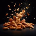 Almonds.Almond snack fruit .Background