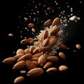 Almonds.Almond snack fruit .Background