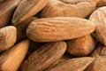 Close up raw almonds background Royalty Free Stock Photo