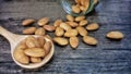 Almonds are beneficial to the heart Royalty Free Stock Photo