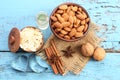 Almonds in bowl Royalty Free Stock Photo