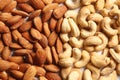 Almonds and cashew Nuts Royalty Free Stock Photo