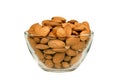 Almonds in a glass bowl Royalty Free Stock Photo