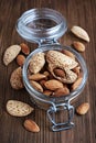 Almonds in a glass jar
